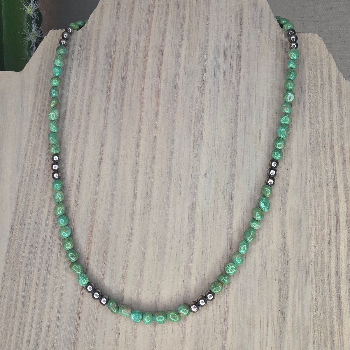 15" Desert Green Turquoise Necklace