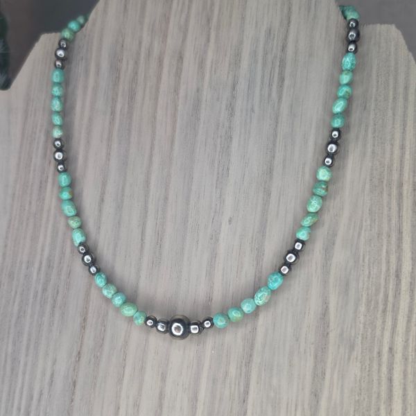 14" Green Turquoise Choker