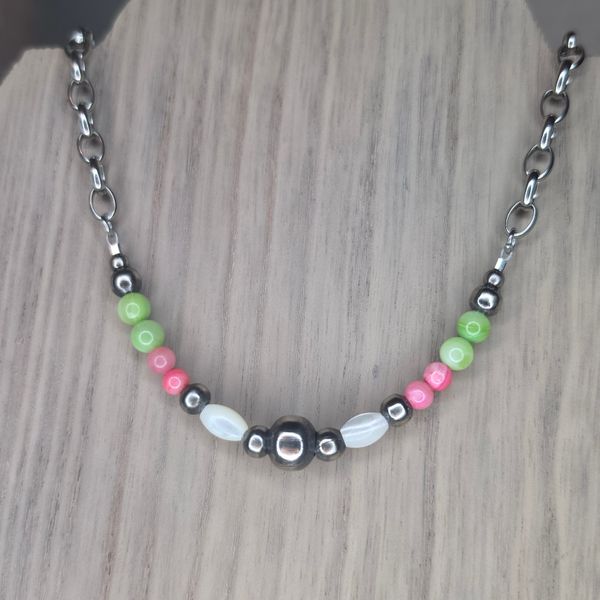 19.5" MOP and Shell Bar Necklace