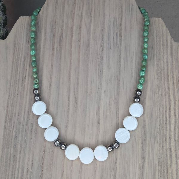 14.5" Mop and Turquoise Necklace